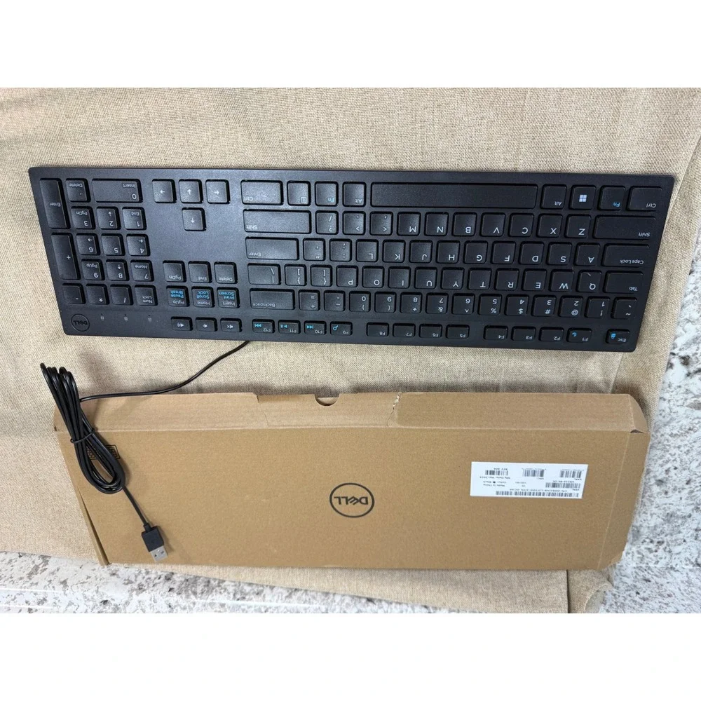 Dell KB216 Wired Multimedia Keyboard Black Chiclet Keys USB New Open Box